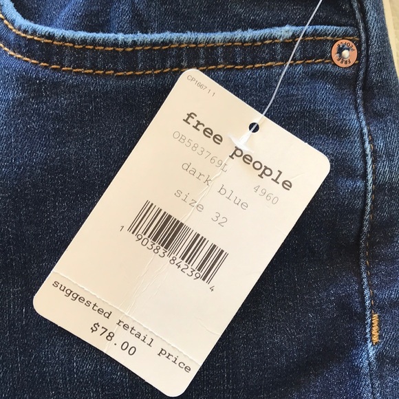 Free People High rise Skinny Jeans Sz 32 NWT - Picture 4 of 8